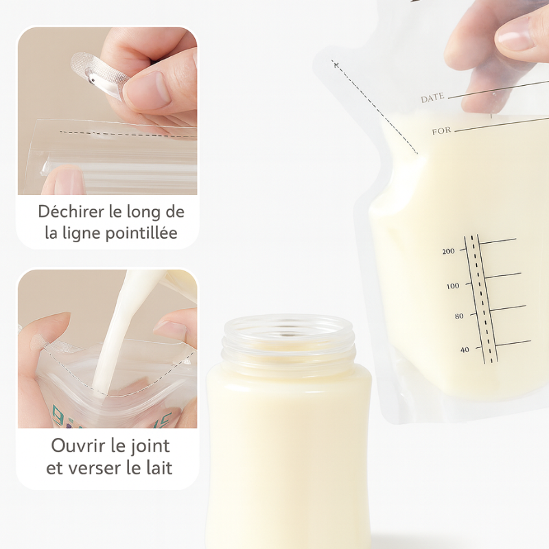sacs de Stockage Lait Maternel – Lot de 30, Pratiques et Hermétiques