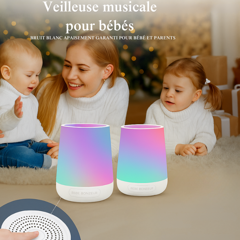 Veilleuse & Bruit Blanc pour Bébé – Sommeil Paisible Toute la Nuit