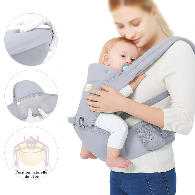 Porte-Bébé Ergonomique 5-en-1 avec Siège de Hanche et Soutien Lombaire – 3 à 36 Mois