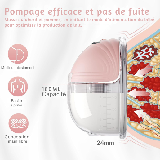 Tire-Lait Électrique Mains Libres – Allaitement Confortable et Discret