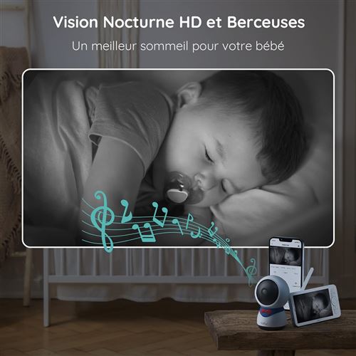Babyphone Vidéo avec Caméra HD, Écran LCD et Communication Bidirectionnelle