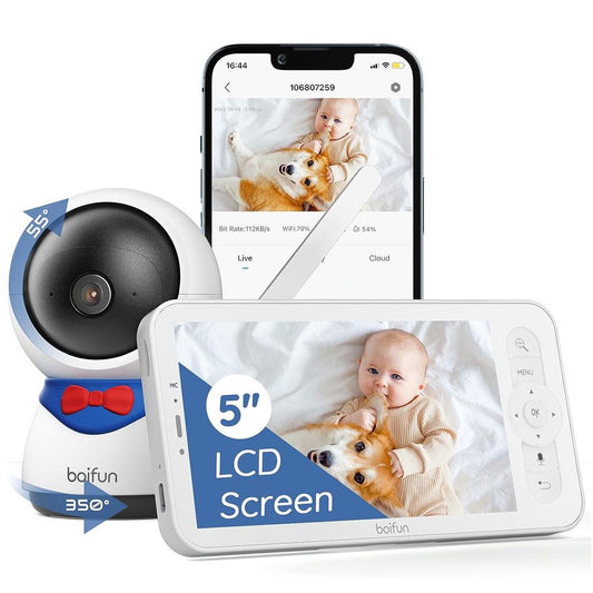 Babyphone Vidéo avec Caméra HD, Écran LCD et Communication Bidirectionnelle
