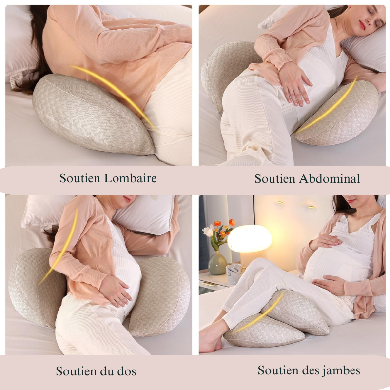 Coussin de Grossesse - Coussin de Positionnement Latéral pour Femme Enceinte | Soutien du Dos, des Hanches, des Jambes et du Ventre