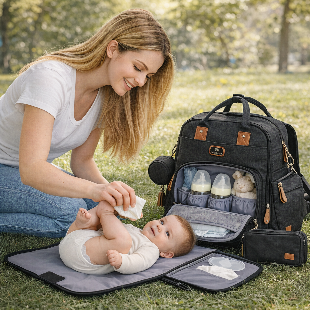 Sac à Langer Multifonction – Grande Capacité & 18 Poches