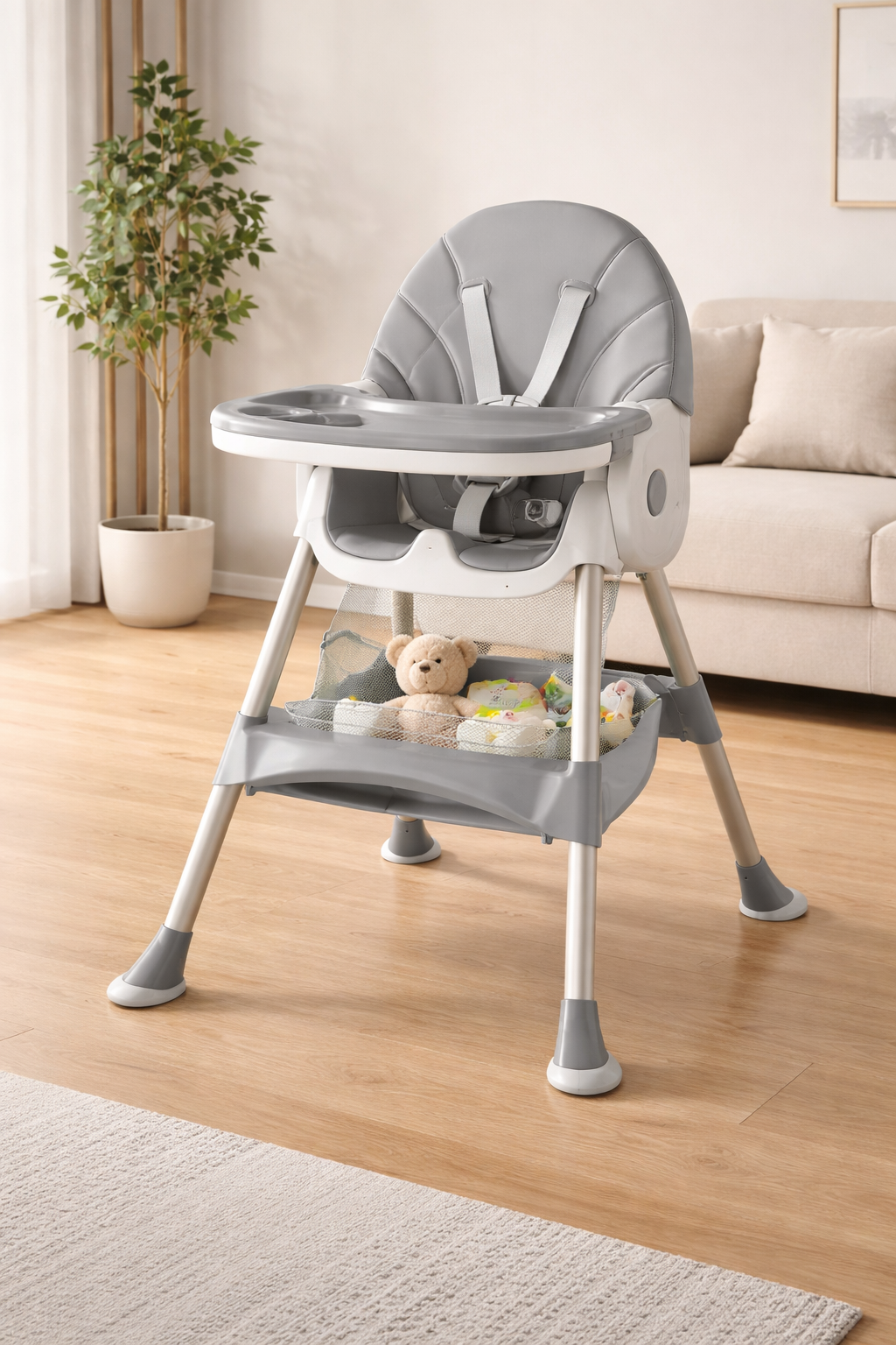 Chaise Haute Bébé Évolutive 3-en-1 – Confort et Sécurité