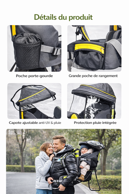 Porte Bébé Randonnée Ergonomique | Sac de Portage Confort et Maintien