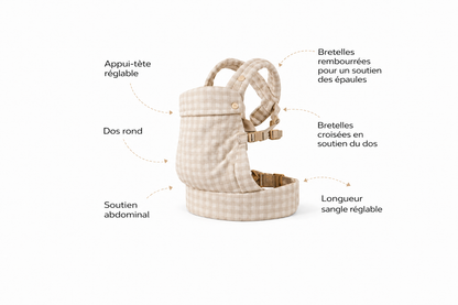Porte bébé physiologique confortable | maintien naturel et sécurisé