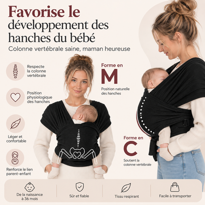 Écharpe de Portage Bébé Réglable | Légère et Respirante