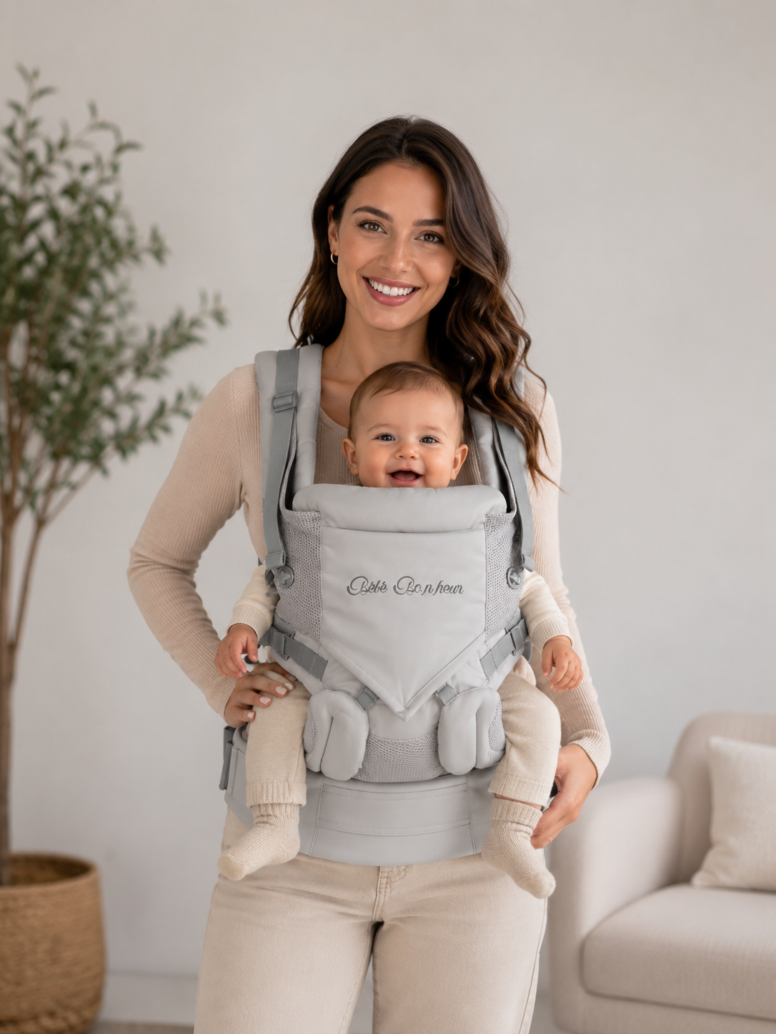 Porte Bébé Ergonomique 5 en 1 | Confort & Soutien Lombaire dès la Naissance