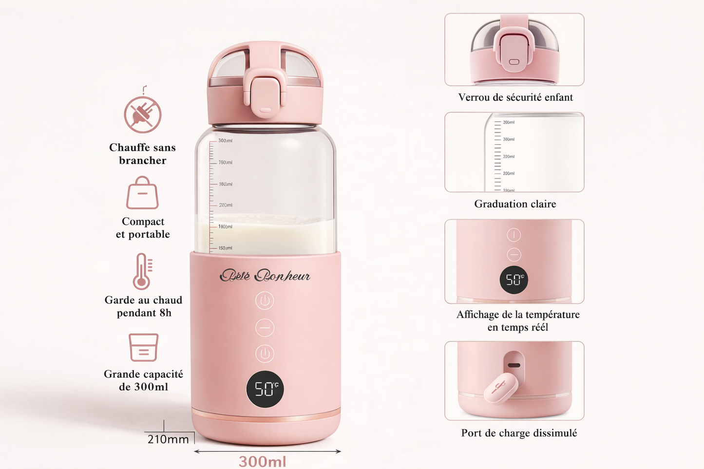 Chauffe Biberon Portable Rechargeable – Température Parfaite Partout