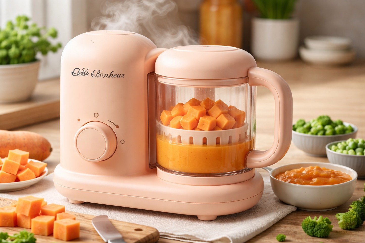 Robot cuiseur bébé vapeur et mixeur – Préparation repas bébé facile