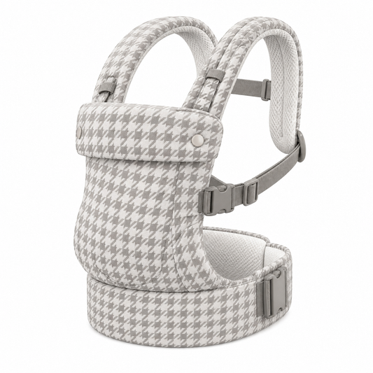 Porte-Bebe-Ergonomique-Ultra-Confort-Respirant-Reglable-Securise-Damier-Gris