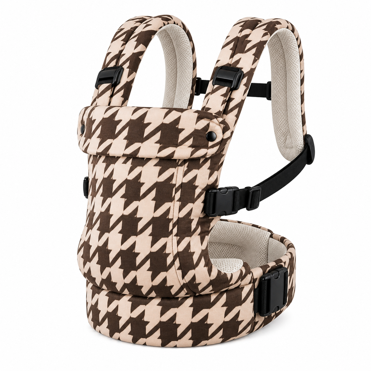 Porte-Bebe-Ergonomique-Ultra-Confort-Respirant-Reglable-Securise-Damier-Marron