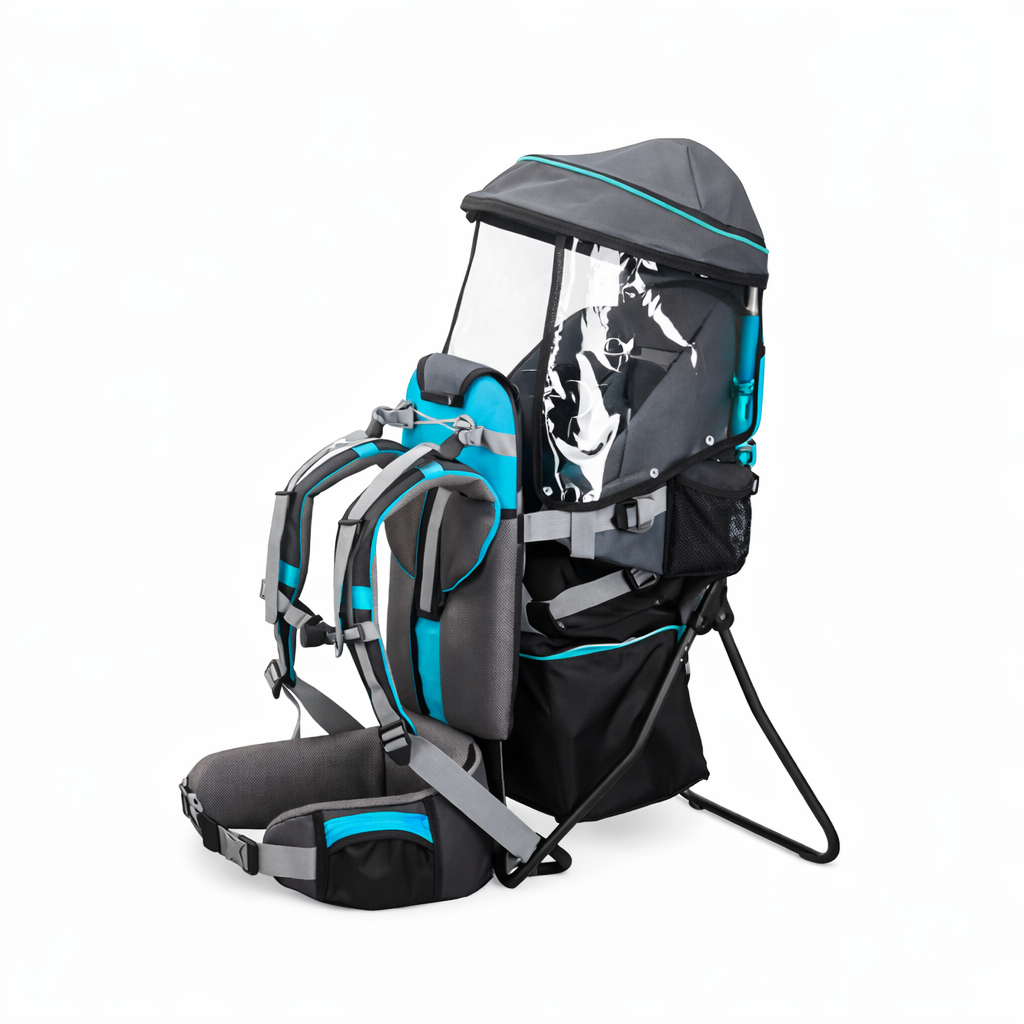 Porte-Bebe-Randonnee-Ergonomique-Sac-de-Portage-Confort-Maintien-Bleu